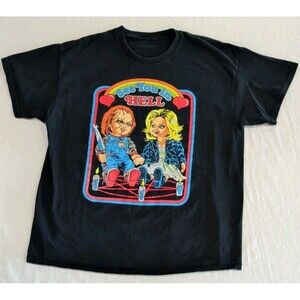 Chucky & Tiffany "See You In Hell" Childs Play TShirt Adult Size XL Horror Movie